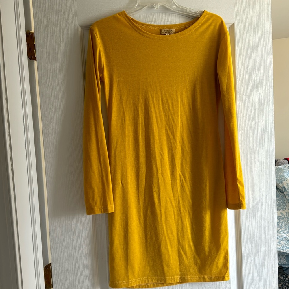 Yellow long sleeve dress